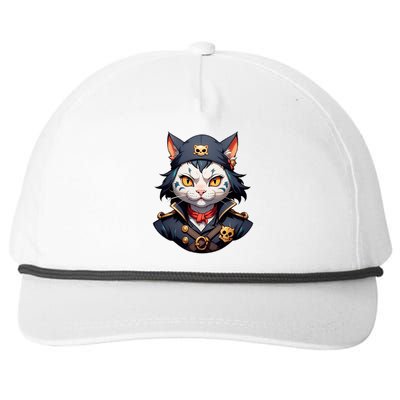 Pirate Cat With Bandana Snapback Five-Panel Rope Hat