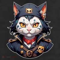 Pirate Cat With Bandana Adult Drive Performance Visor
