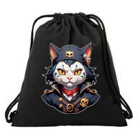 Pirate Cat With Bandana Drawstring Bag