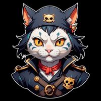 Pirate Cat With Bandana Drawstring Bag