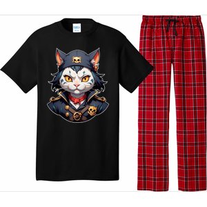 Pirate Cat With Bandana Pajama Set