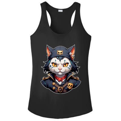 Pirate Cat With Bandana Ladies PosiCharge Competitor Racerback Tank