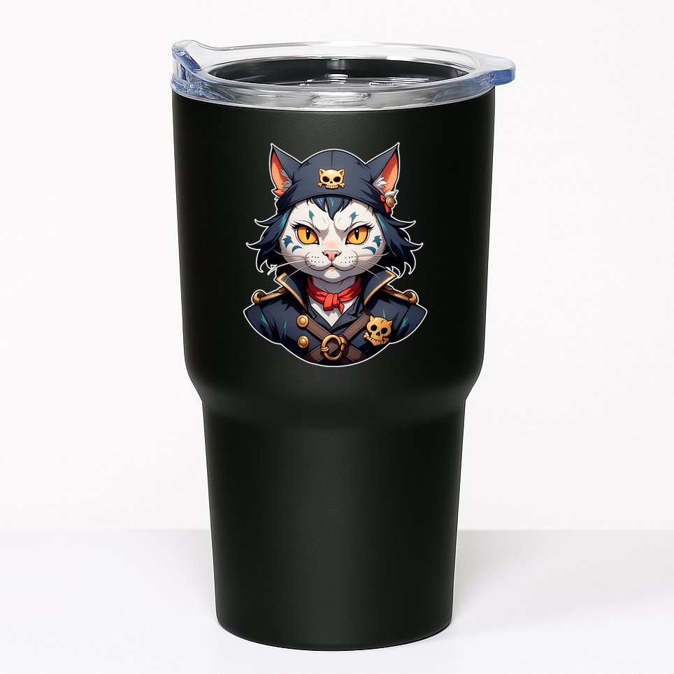 Pirate Cat With Bandana Tumbler