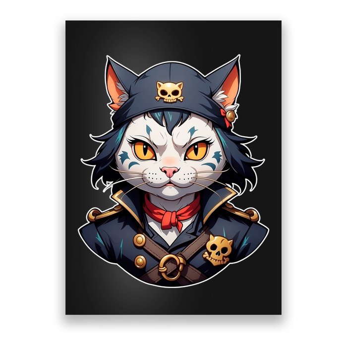 Pirate Cat With Bandana Poster