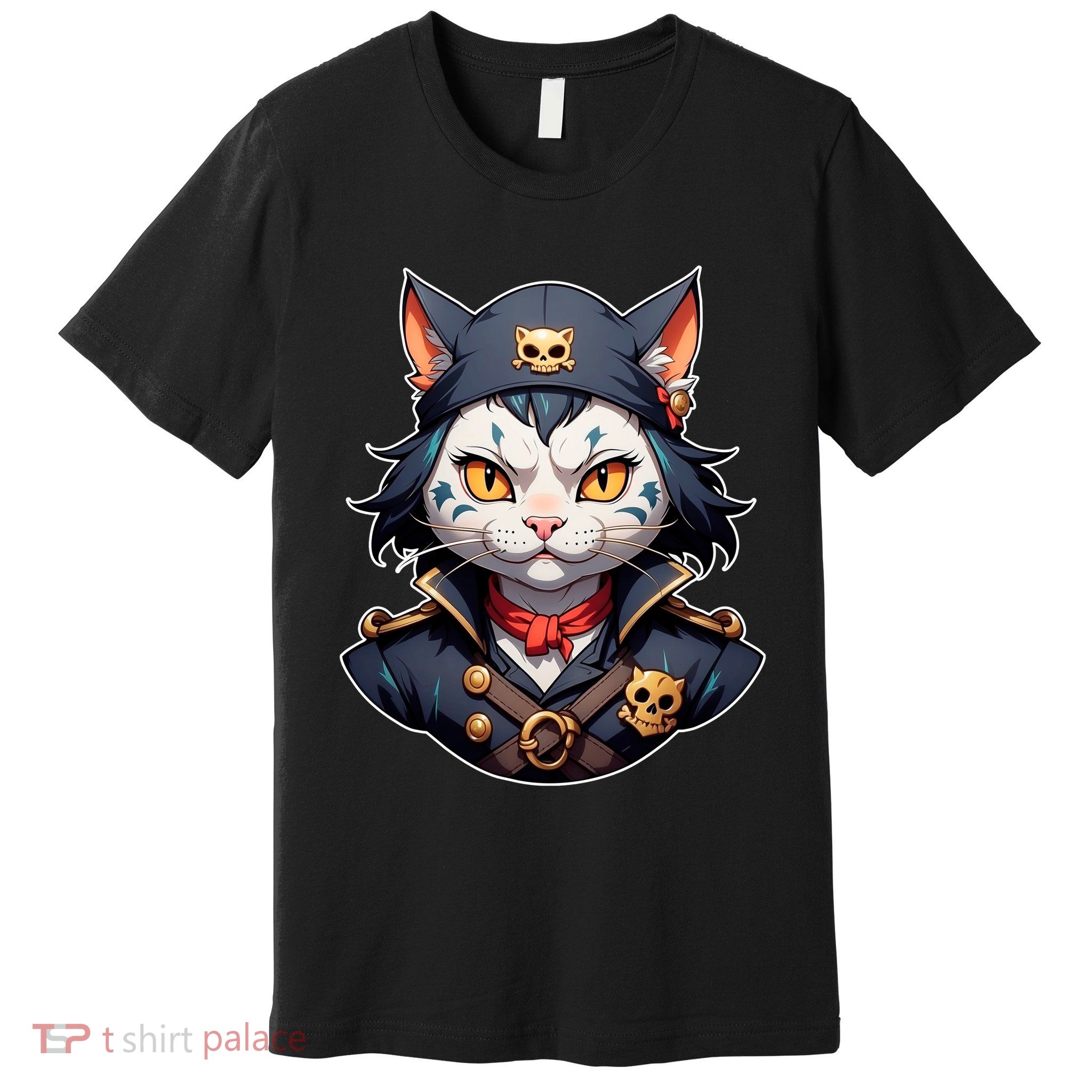 Pirate Cat With Bandana Premium T-Shirt
