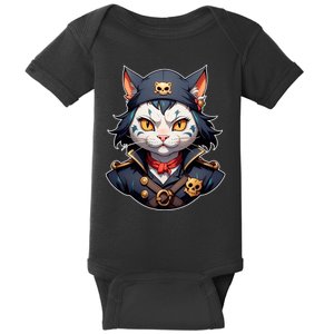 Pirate Cat With Bandana Baby Bodysuit