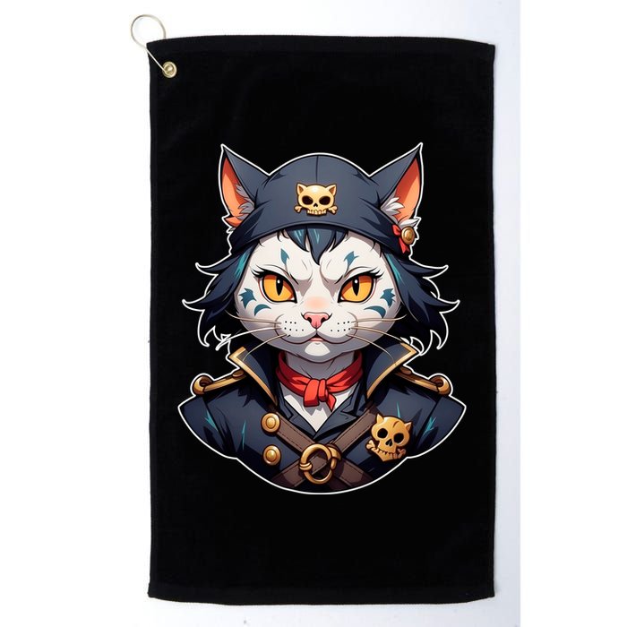 Pirate Cat With Bandana Golf Towel