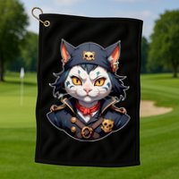Pirate Cat With Bandana Golf Towel