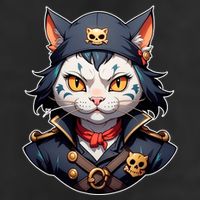 Pirate Cat With Bandana Golf Towel