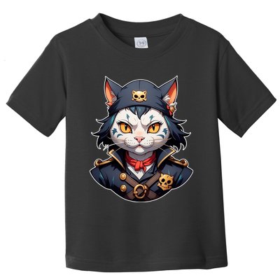 Pirate Cat With Bandana Toddler T-Shirt