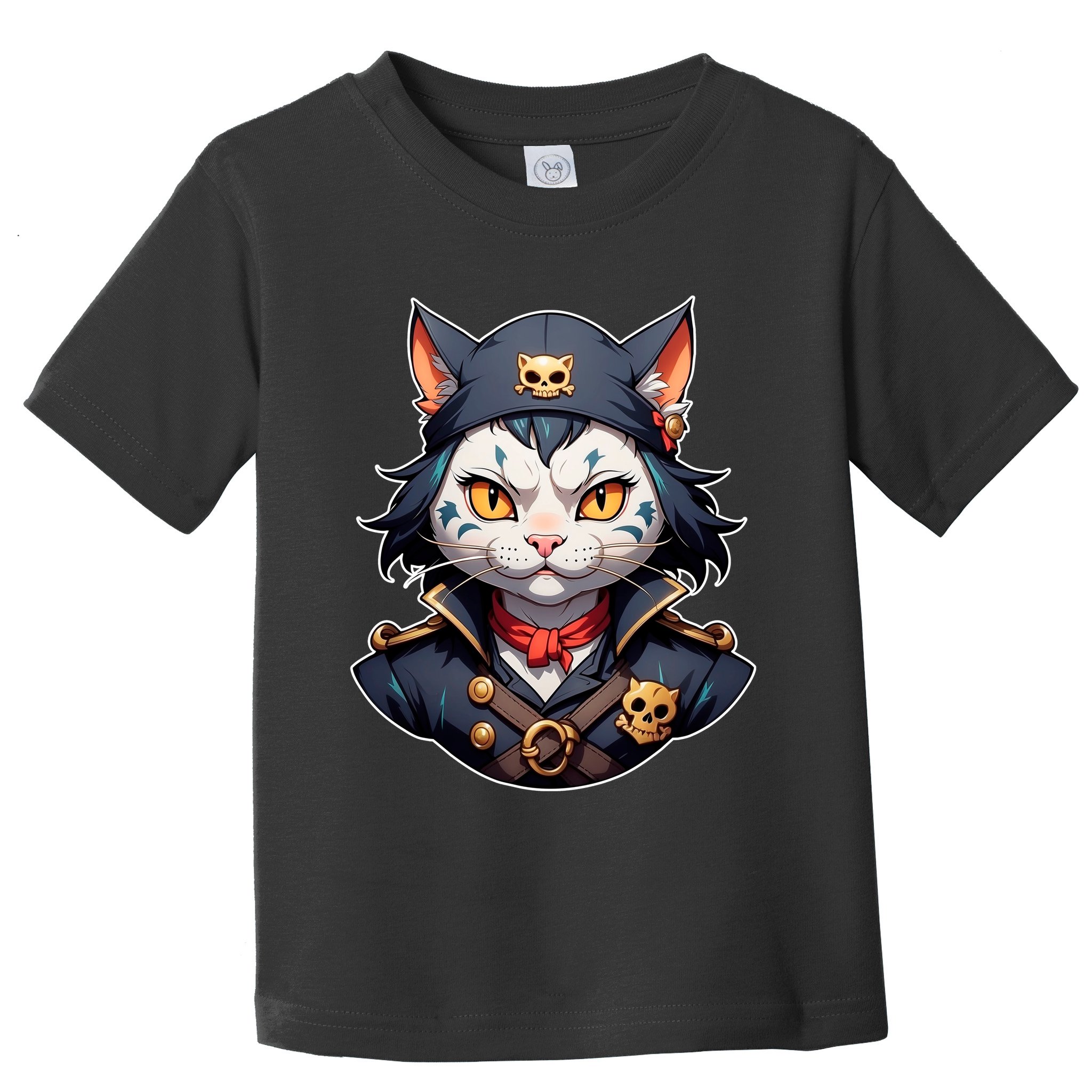 Pirate Cat With Bandana Toddler T-Shirt