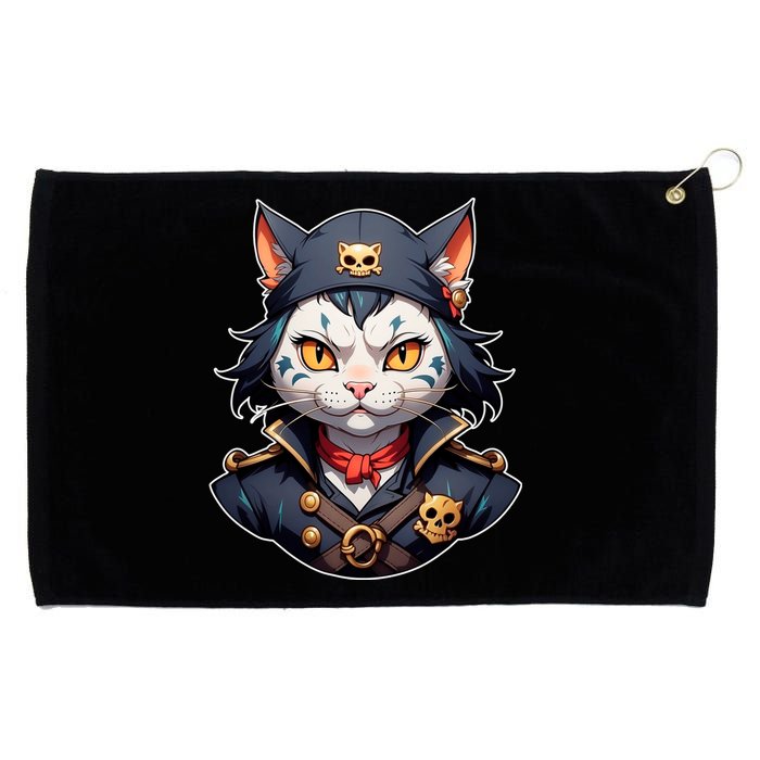 Pirate Cat With Bandana Grommeted Golf Towel