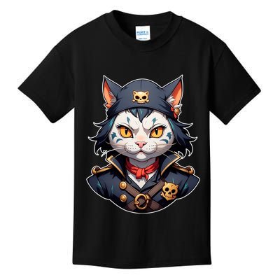 Pirate Cat With Bandana Kids T-Shirt
