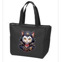 Pirate Cat With Bandana Zip Tote Bag