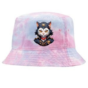 Pirate Cat With Bandana Tie-Dyed Bucket Hat