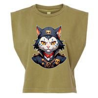 Pirate Cat With Bandana Garment-Dyed Women's Muscle Tee