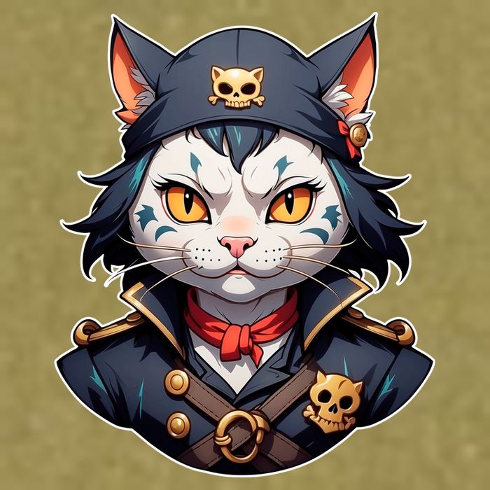 Pirate Cat With Bandana Garment-Dyed Women's Muscle Tee