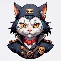 Pirate Cat With Bandana Garment-Dyed Sweatshirt