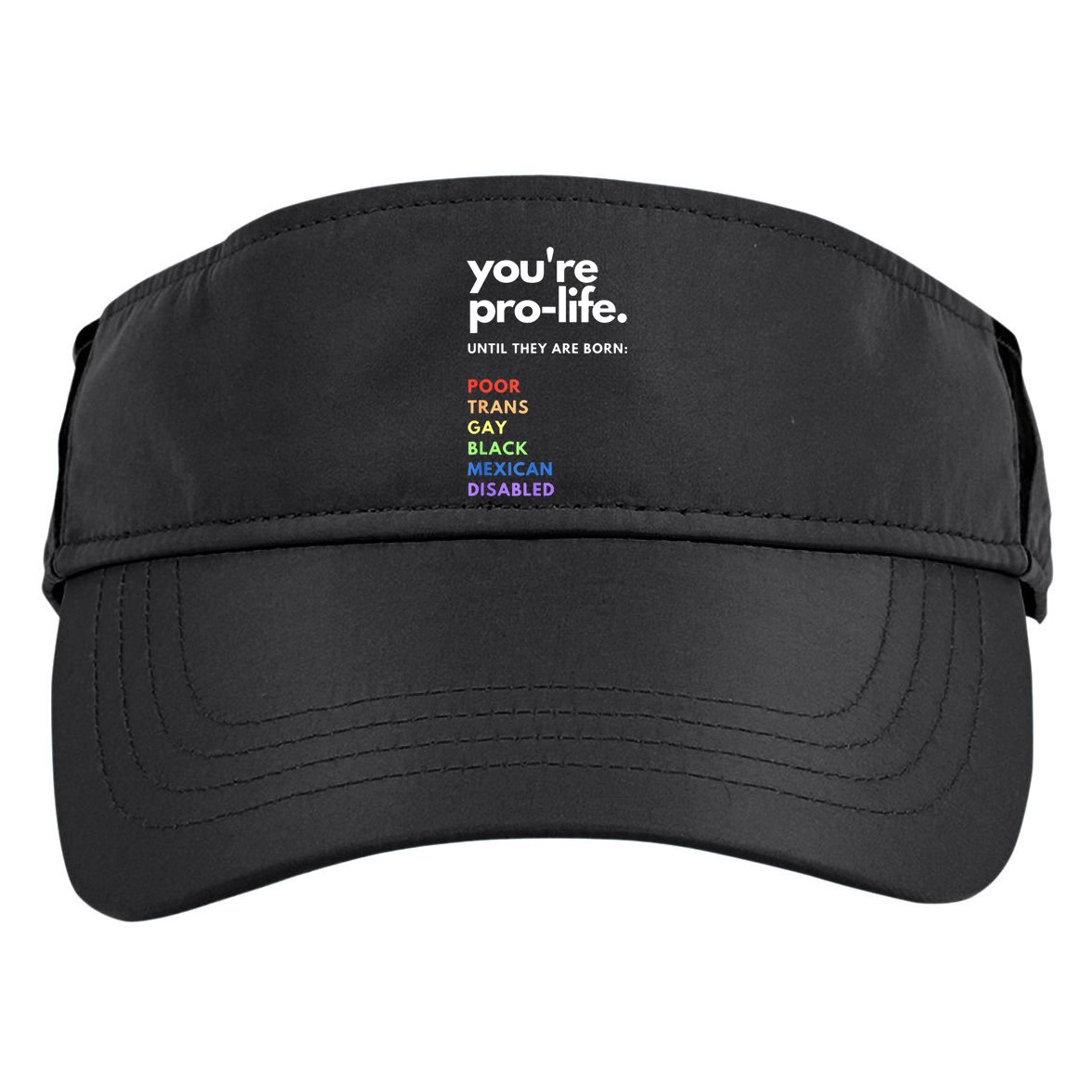 Pro Choice You're ProLife Until They Are Born Adult Drive Performance Visor