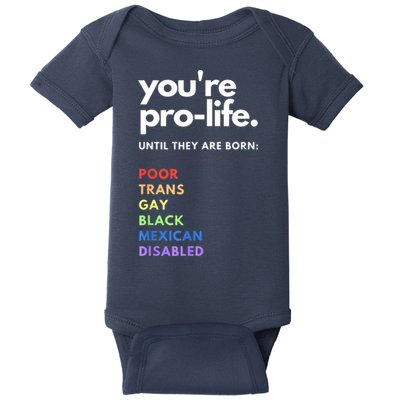 Pro Choice You're ProLife Until They Are Born Baby Bodysuit