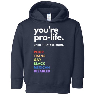 Pro Choice You're ProLife Until They Are Born Toddler Hoodie