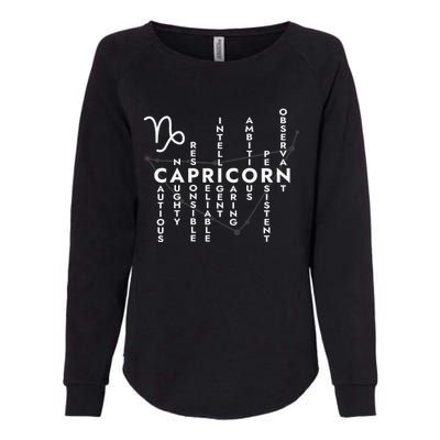 Proud Capricorn Zodiac Characteristics Gifts Womens California Wash Sweatshirt