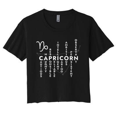 Proud Capricorn Zodiac Characteristics Gifts Women's Crop Top Tee