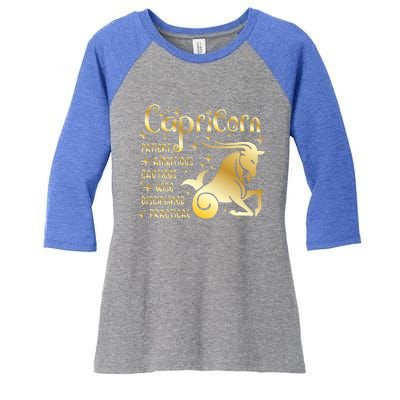 Personality Capricorn Zodiac Gift Women's Tri-Blend 3/4-Sleeve Raglan Shirt