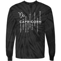 Proud Capricorn Zodiac Characteristics Gifts Astrology Sign Tie-Dye Long Sleeve Shirt