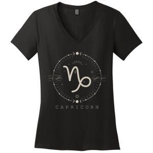 Proud Capricorn Zodiac Characteristics Gifts Astrology Women's V-Neck T-Shirt