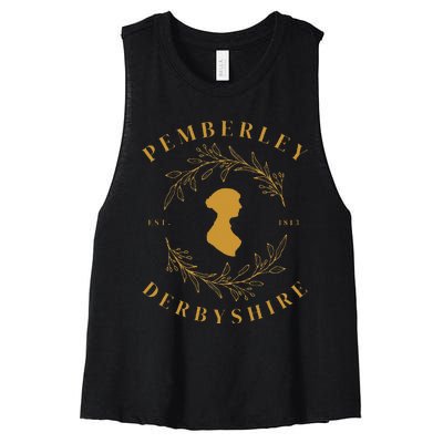 Pemberley Derbyshire 1813 Pride And Prejudice Jane Austen Women's Racerback Cropped Tank