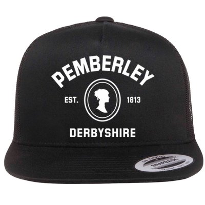 Pemberley Derbyshire 1813 Gift Pride And Prejudice Jane Austen Gift Flat Bill Trucker Hat