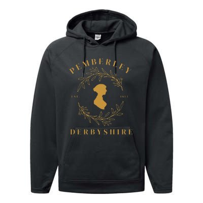 Pemberley Derbyshire 1813 Pride and Prejudice Jane Austen Performance Fleece Hoodie