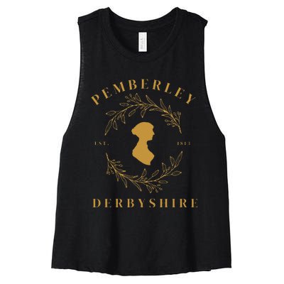 Pemberley Derbyshire 1813 Pride and Prejudice Jane Austen Women's Racerback Cropped Tank