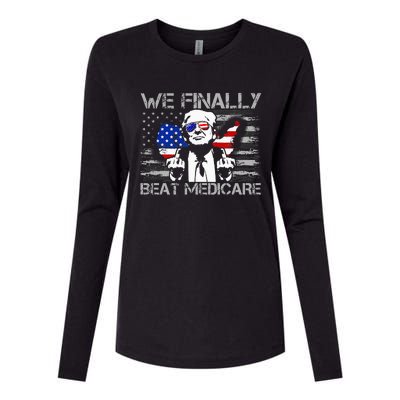 Presidential Debates 2024 We Finally Beat Medicare Womens Cotton Relaxed Long Sleeve T-Shirt