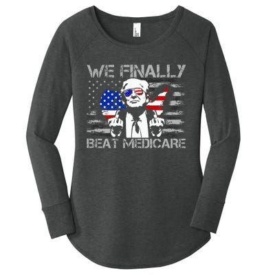 Presidential Debates 2024 We Finally Beat Medicare Women's Perfect Tri Tunic Long Sleeve Shirt