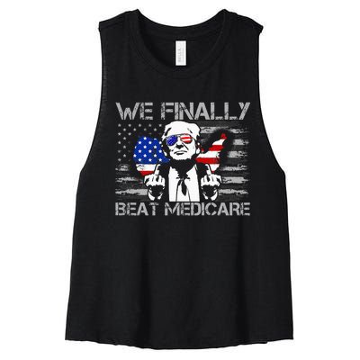 Presidential Debates 2024 We Finally Beat Medicare Women's Racerback Cropped Tank