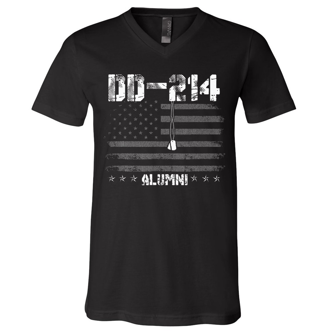 Patriotic DD 214 Alumni Military Veteran V-Neck T-Shirt