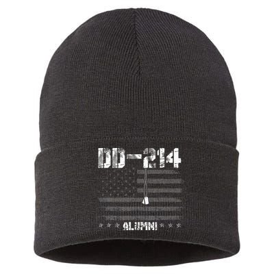 Patriotic DD 214 Alumni Military Veteran Sustainable Knit Beanie