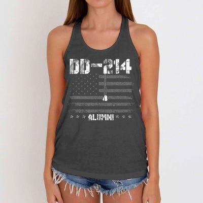 Patriotic DD 214 Alumni Military Veteran Women's Knotted Racerback Tank