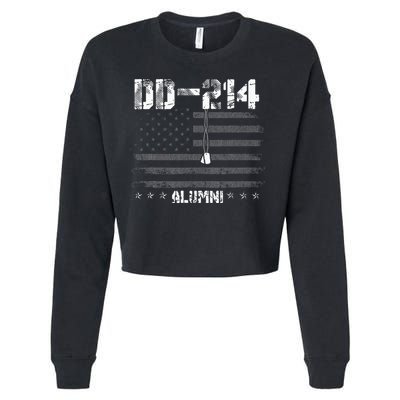 Patriotic DD 214 Alumni Military Veteran Cropped Pullover Crew