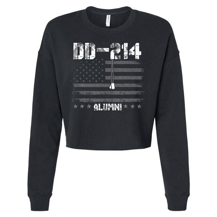 Patriotic DD 214 Alumni Military Veteran Cropped Pullover Crew