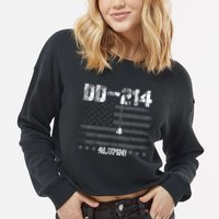 Patriotic DD 214 Alumni Military Veteran Cropped Pullover Crew