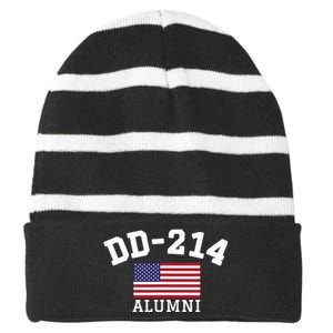 Patriotic Dd 214 Alumni Striped Beanie with Solid Band