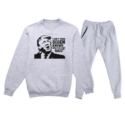 Presidential Debate 2024 Election Funny Election 24 Trump Vs Bid Premium Crewneck Sweatsuit Set