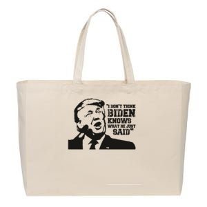 Presidential Debate 2024 Election Funny Election 24 Trump Vs Bid Cotton Canvas Jumbo Tote