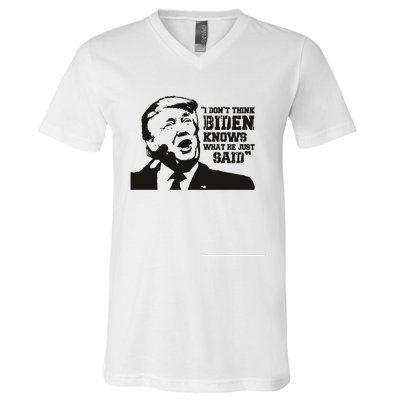 Presidential Debate 2024 Election Funny Election 24 Trump Vs Bid V-Neck T-Shirt