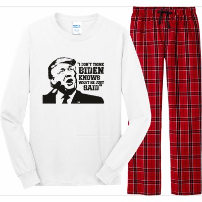 Presidential Debate 2024 Election Funny Election 24 Trump Vs Bid Long Sleeve Pajama Set