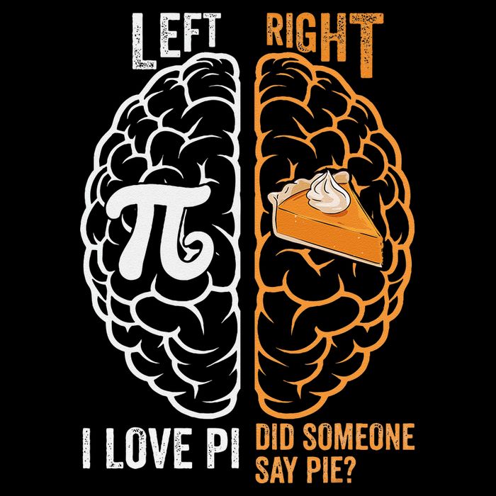 Pi Day 2025 Funny Pi Day Left Vs Right Brain Pie Math Geek .Png Drawstring Bag