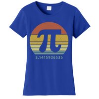 Pi Day 3 14 Retro Vintage Sunset 10 Digits Math Teacher Gift Women's T-Shirt